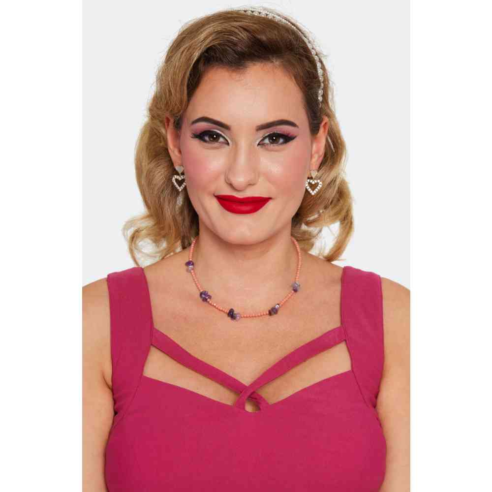 Voodoo Vixen - Diamante Heart Drop Ohrringe - Goldfarben